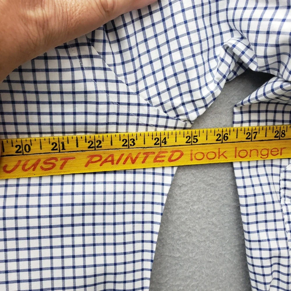 Polo Ralph Lauren Long Sleeve Dress Shirt Blue Windowpane Plaid Flesh Pony XL